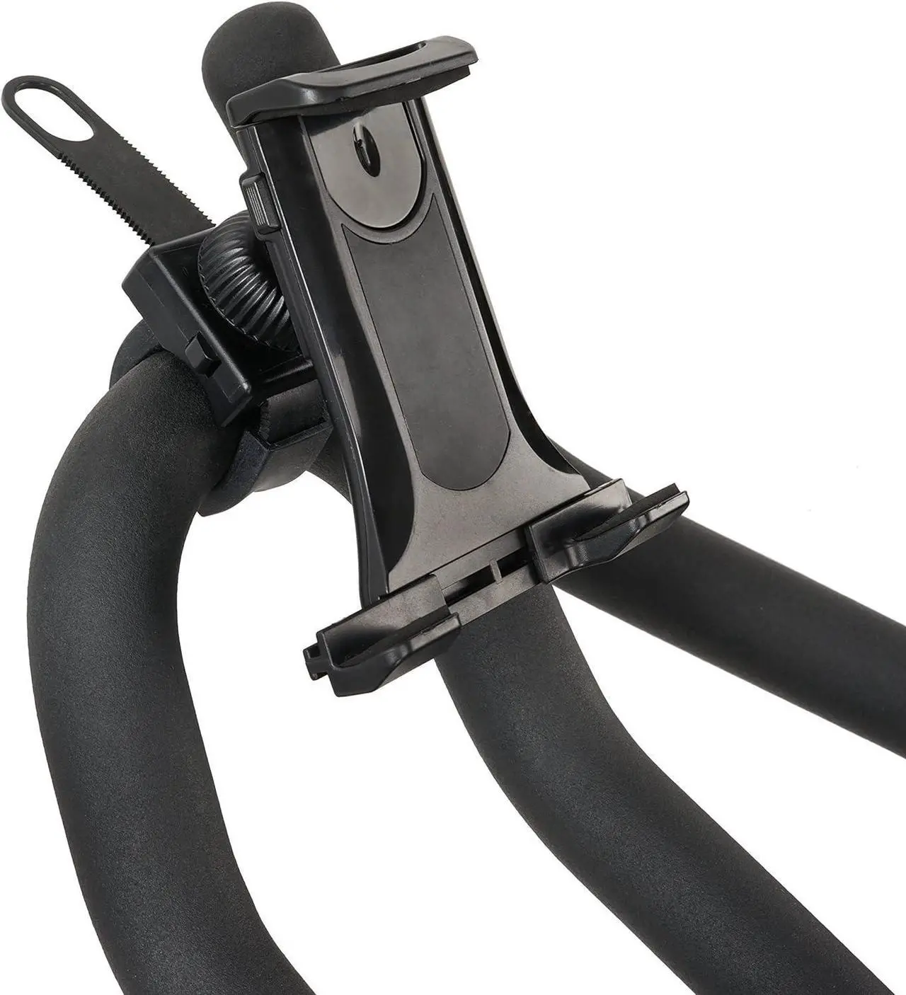 Alt view image 3 of 7 - Sunny Health & Fitness Mobile Phone and Tablet Clamp Mount Holder for Bikes, Ellipticals, Treadmills and Other Handlebar Fitness Equipment