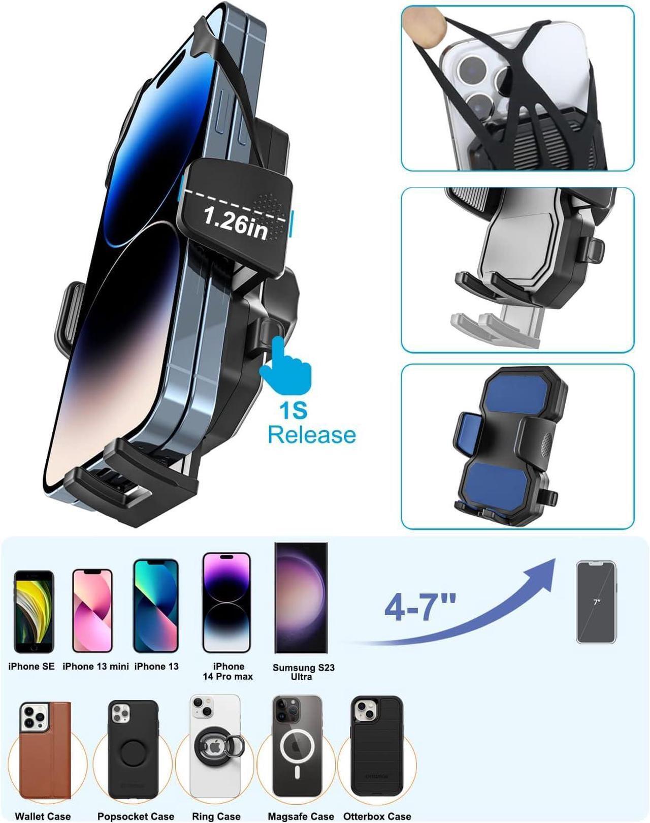 Alt view image 6 of 6 - woleyi Gooseneck Bike Phone Holder, Motorcycle Phone Mount - Bicycle Handlebar Cell Phone Clip for Electric Scooter, Dirt Mountain Cycling for iPhone 16 Pro Max 15 14 13 12 11, Galaxy, All Smartphones
