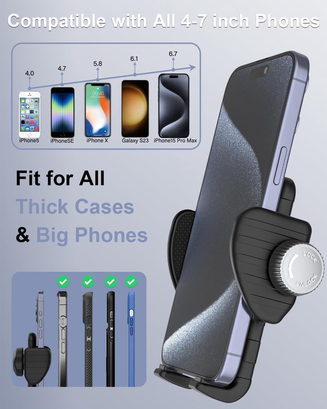 Alt view image 2 of 7 - Gooseneck Phone Holder for Bike, [Flexible Arm] Motorcycle Phone Holder, Electric Bike Cell Phone Mount for iPhone 16 Pro Max/Plus, 15 Pro Max, Galaxy Series and More 4-7 inch Smartphones