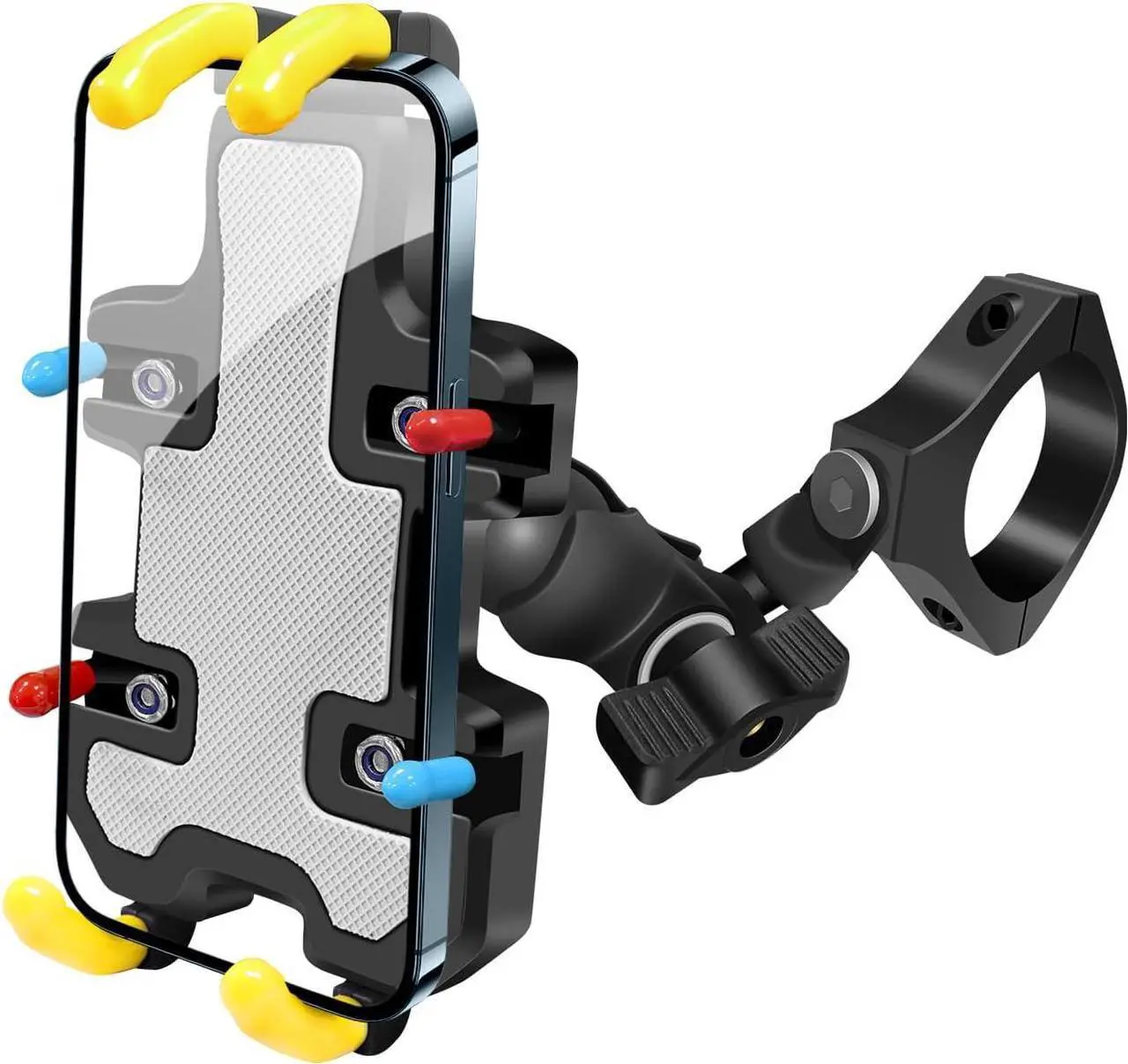 Main image of UTV Phone Mount - 360 Adjustable Heavy Duty Phone Holder 8 Claws Fits 1.75 to 2 Inch Round Tube Fits RZR Maverick X3 Ranger Pioneer Talon Teryx Mule for 4.0" to 7.2" Cell Phone (Colorful)