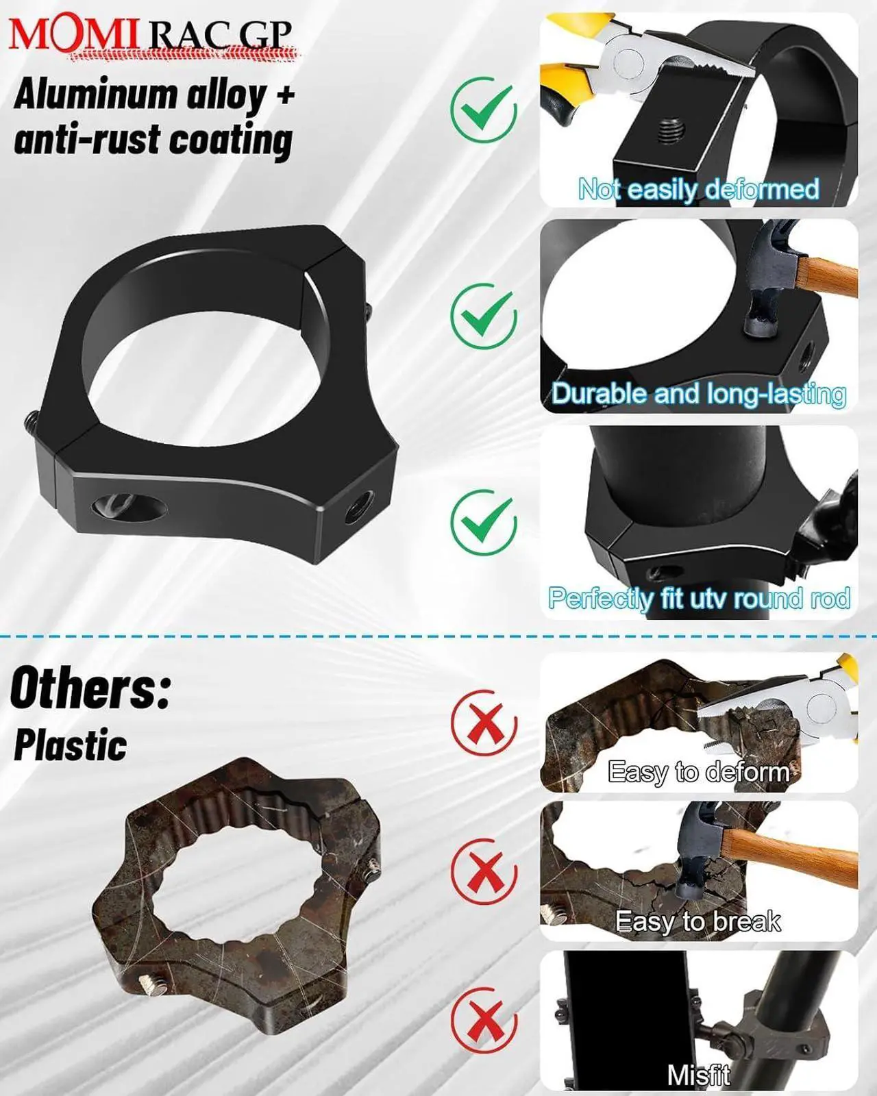 Alt view image 2 of 7 - UTV Phone Mount - 360 Adjustable Heavy Duty Phone Holder 8 Claws Fits 1.75 to 2 Inch Round Tube Fits RZR Maverick X3 Ranger Pioneer Talon Teryx Mule for 4.0" to 7.2" Cell Phone (Colorful)