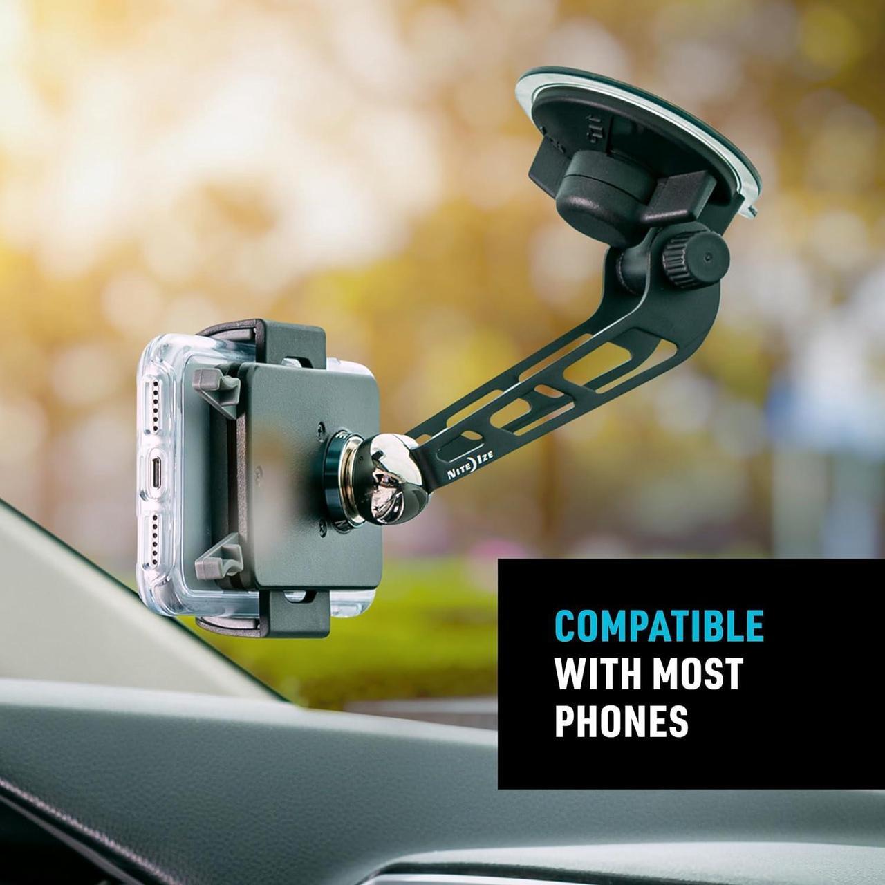 Alt view image 4 of 7 - Nite Ize Steelie Windshield Kit - Magnetic Cell Phone Holder for Car Accessories - Sturdy Car Windshield Mount for Cell Phones - Squeeze