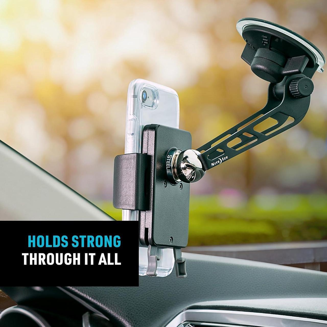 Alt view image 5 of 7 - Nite Ize Steelie Windshield Kit - Magnetic Cell Phone Holder for Car Accessories - Sturdy Car Windshield Mount for Cell Phones - Squeeze
