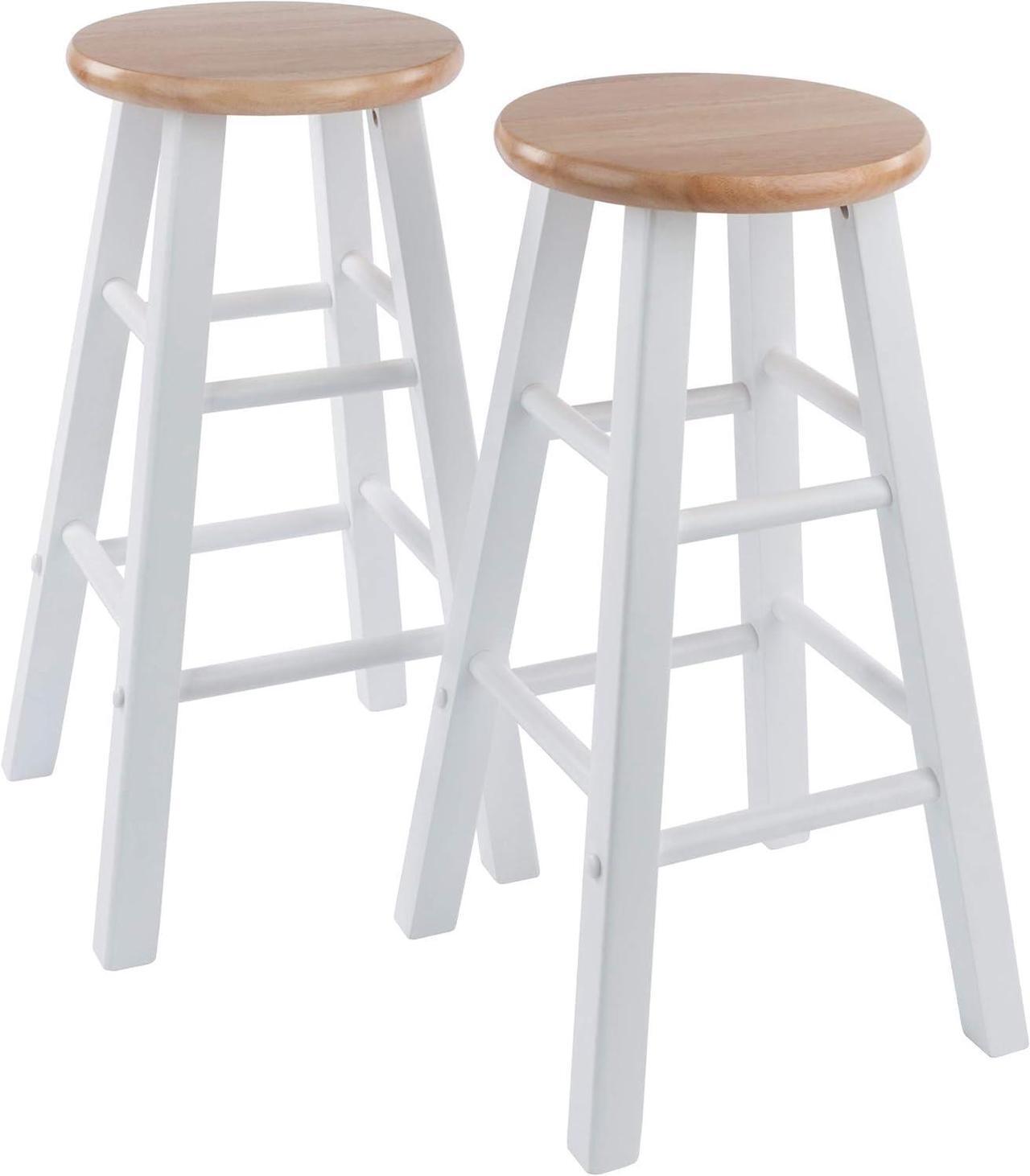 Main image of Winsome Element Counter Stools, Natural & White, 24", 2 Piece Set
