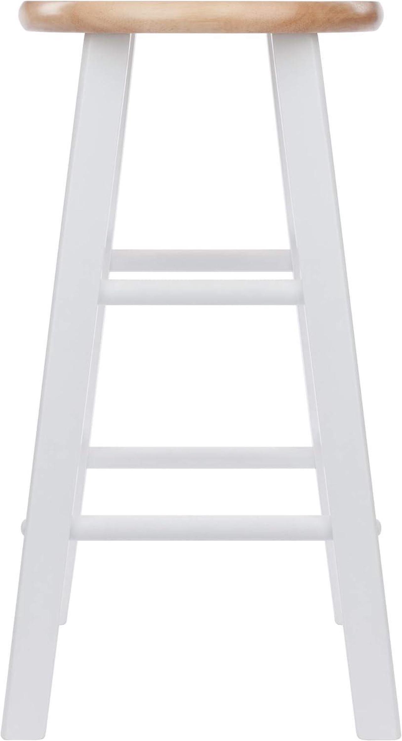 Alt view image 2 of 7 - Winsome Element Counter Stools, Natural & White, 24", 2 Piece Set