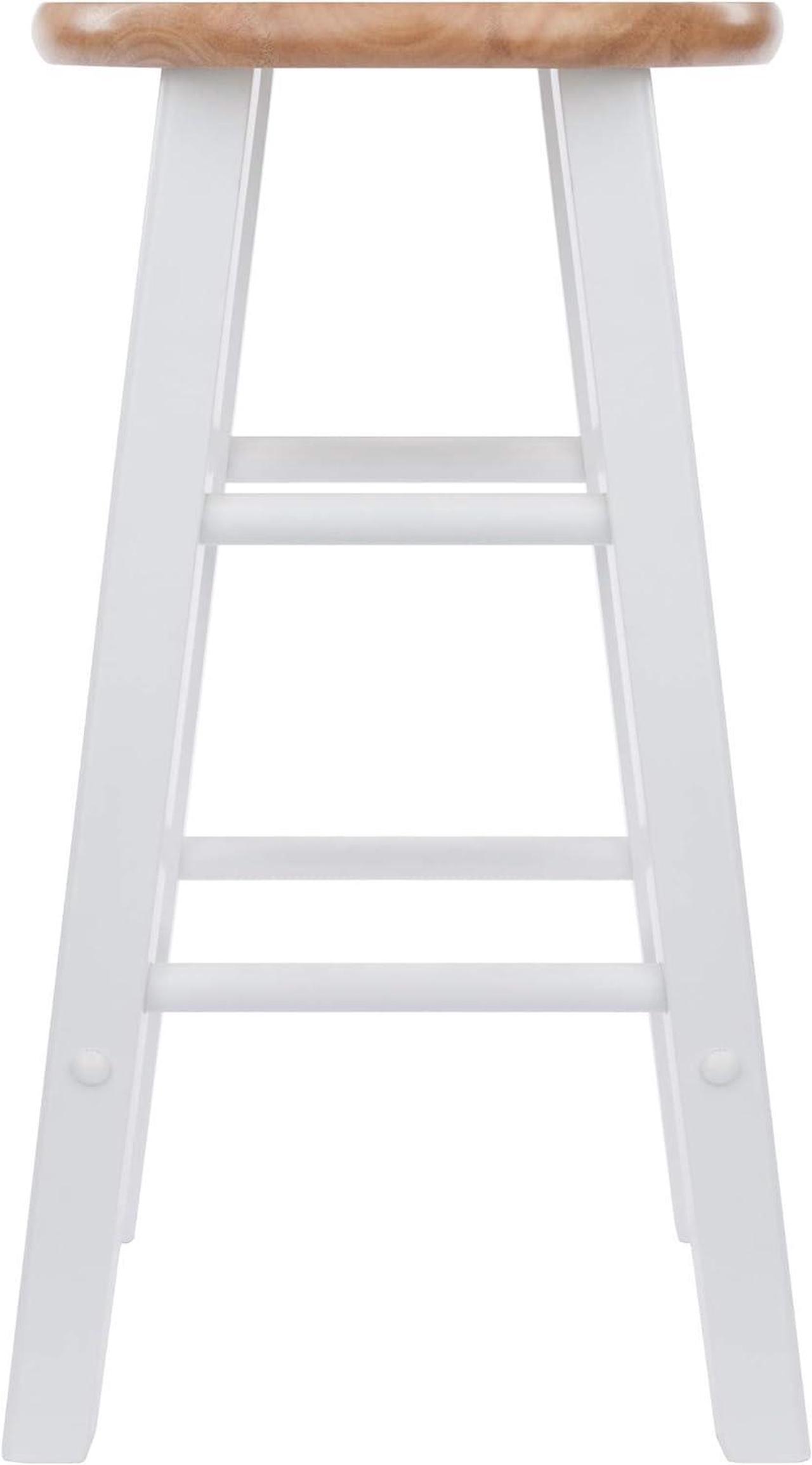 Alt view image 3 of 7 - Winsome Element Counter Stools, Natural & White, 24", 2 Piece Set