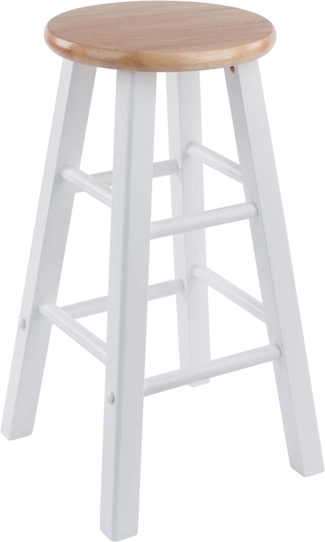 Alt view image 4 of 7 - Winsome Element Counter Stools, Natural & White, 24", 2 Piece Set