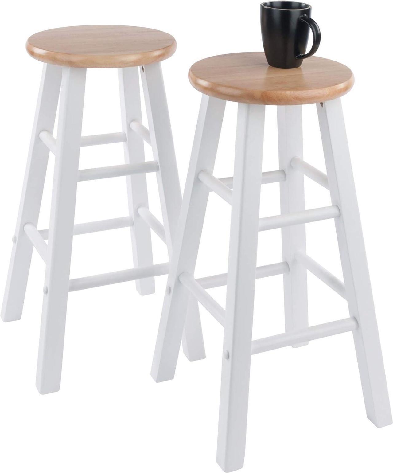 Alt view image 5 of 7 - Winsome Element Counter Stools, Natural & White, 24", 2 Piece Set