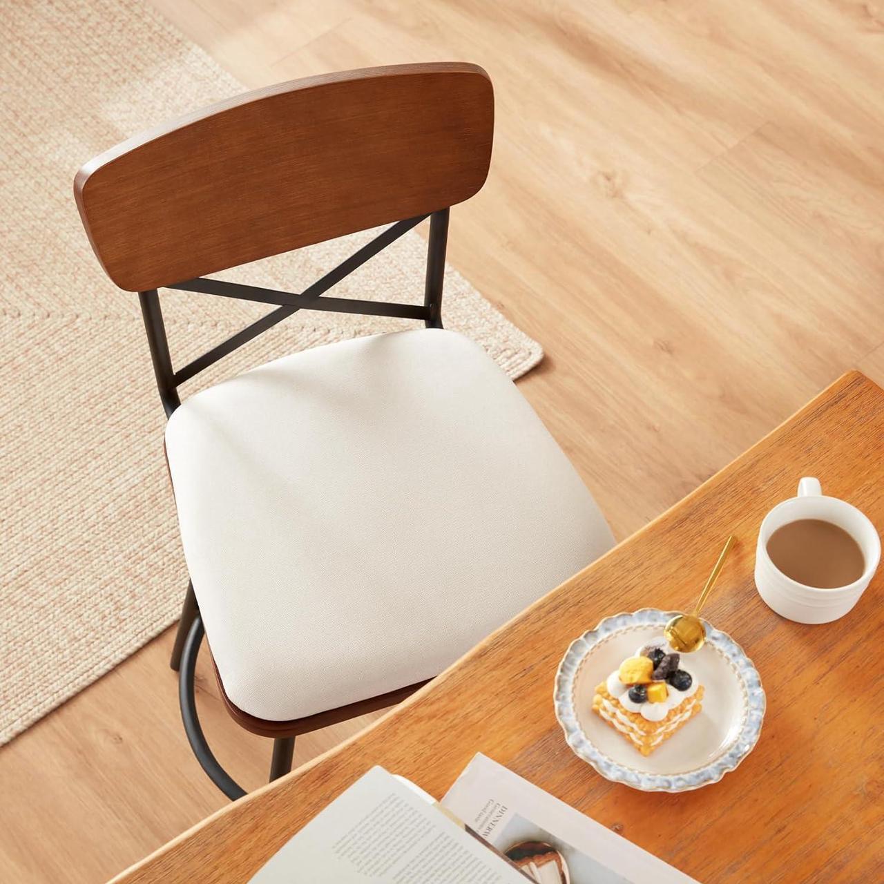 Alt view image 6 of 7 - Swivel Counter Height Bar Stools Set of 2, Upholstered Barstools with Back for Kitchen Island, 26" Seat Height, Solid Wood Frame & Metal, Faux Leather Sand Grey