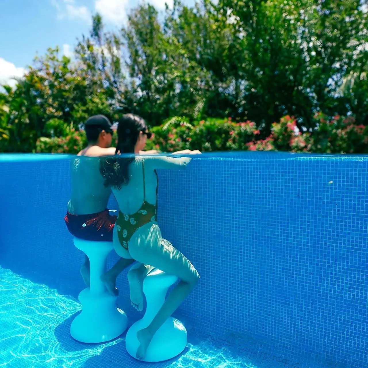 Alt view image 5 of 6 - DUNNRITE Products USA Made Pre-Weighted Pool Stools for Underwater Use, Make The Perfect Pool Bar Scene with This 24 Inch Submersible Pool Barstool