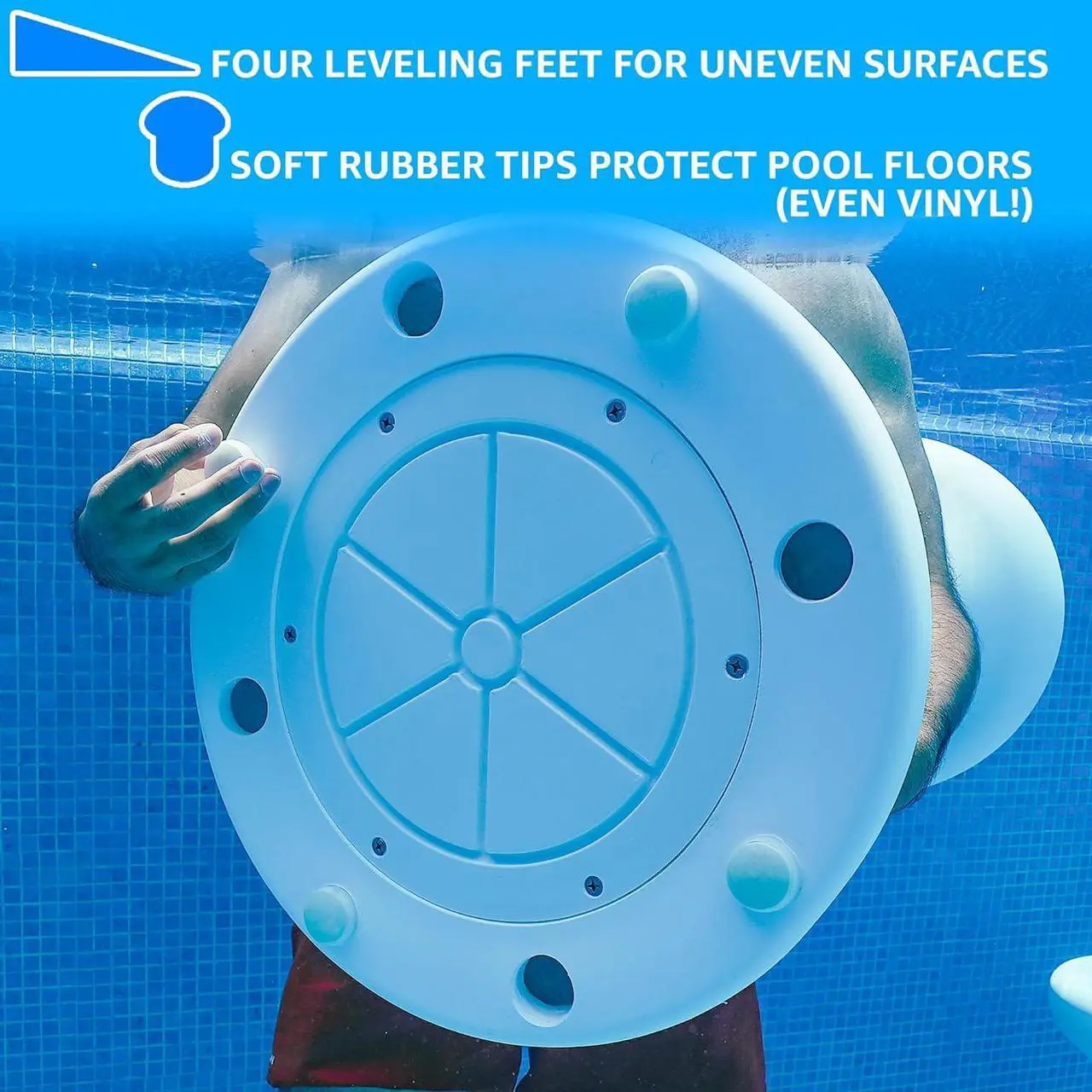 Alt view image 6 of 6 - DUNNRITE Products USA Made Pre-Weighted Pool Stools for Underwater Use, Make The Perfect Pool Bar Scene with This 24 Inch Submersible Pool Barstool