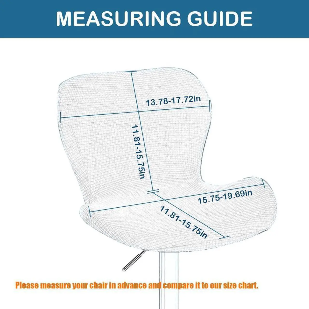 Alt view image 2 of 6 - Stretch Counter Height Bar Stools Cover Set of 4, Jacquard Swivel Bar Chairs Cover Swivel Barstools Stretchable Slipcovers Dining Room Breakfast Chair Bar Chairs Protector Light Grey