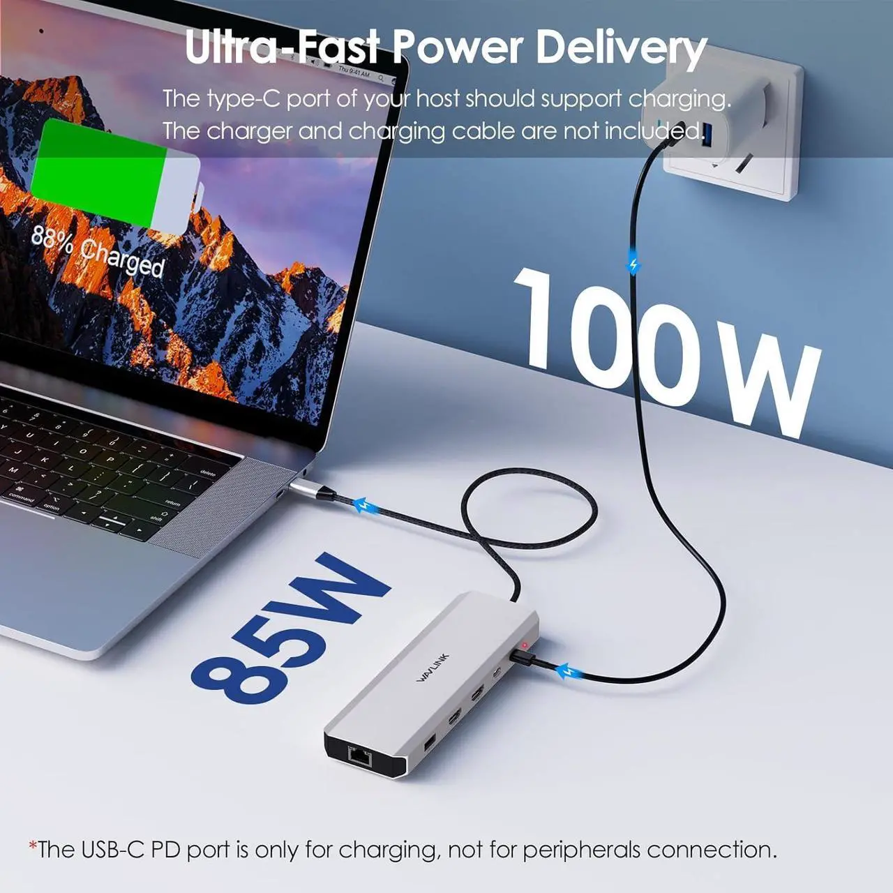 Alt view image 7 of 7 - Laptop Docking Station, WAVLINK 10Gbps Docking Station with Dual HDMI, 100W PD in, 10Gbps USB-A/C 3.2, 5Gbps USB-A, USB2.0, Gigabit Ethernet for /HP/Lenovo etc, Windows Systerm Computer Only