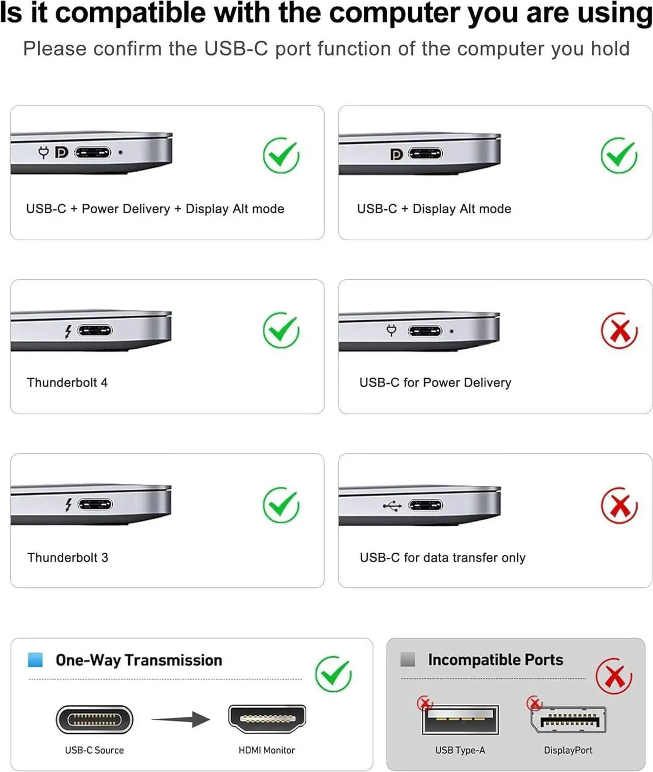 Alt view image 5 of 7 - USB C to Dual HDMI Adapter for 2 Monitors, HDMI Splitter for Dual Monitors, Docking Station Dual Monitor, Laptop Connected to Two Monitors, Dual Monitor Adapter Extended Display (Only Support Windows)