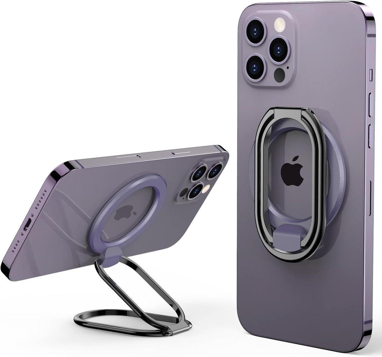 Main image of 2025 Upgraded Mag Safe Phone Ring Holder, SUPERONE Adjustable Magnetic Kickstand & Removable Phone Grip Compatible with Wireless Charging Only for iPhone 16 & 15 & 14 & 13 & 12 Series - Purple