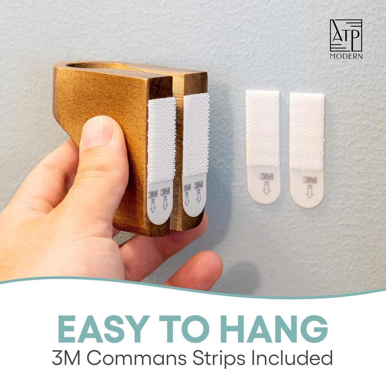 Alt view image 4 of 7 - Wall Charging Stand for Apple Watch Series 9 - Wooden Charging Dock - Wood Charging Station for All iWatch - Simply Stick to Wall with Included 3M Command Strips (Acacia)