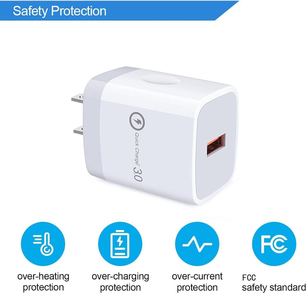 Alt view image 5 of 7 - Quick Charge 3.0 Fast Charger for LG Stylo 4/5/6, LG G5 G6 G7 G8 G8X V20 V30 V40 V50 ThinQ, LG Velvet 5G Wing K51 K61 K71 K92 W41