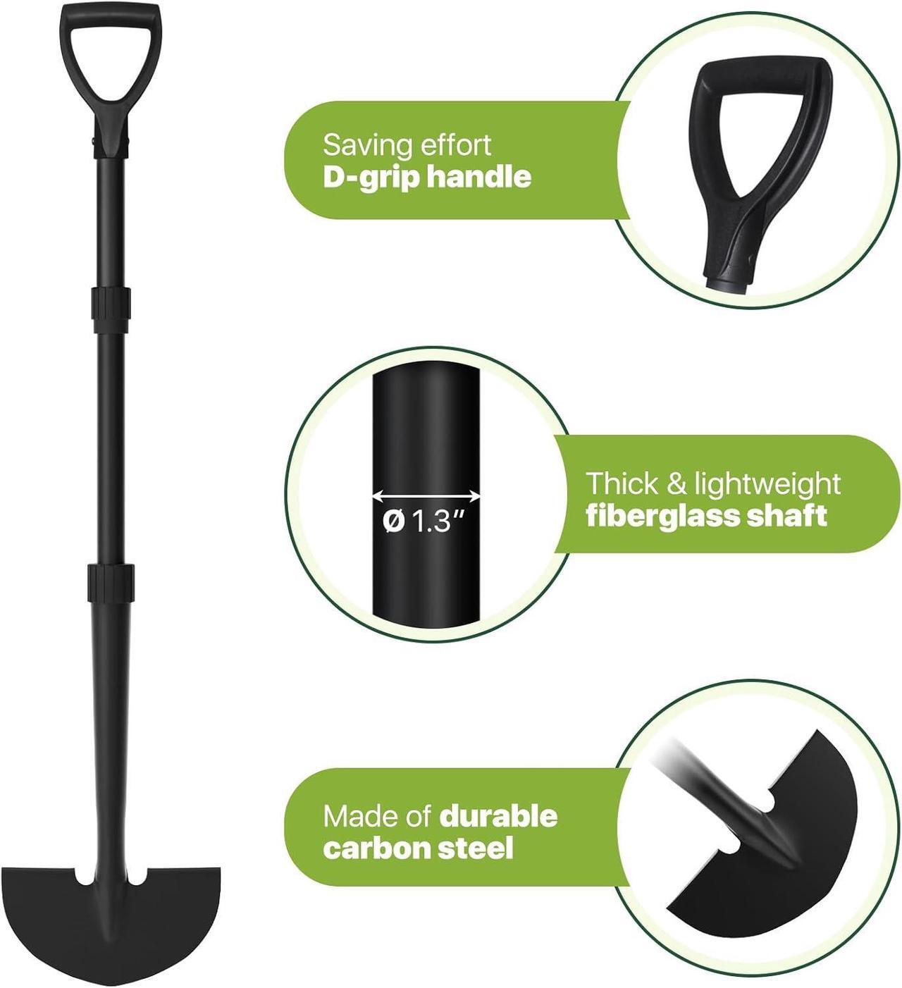 Alt view image 4 of 6 - Edger Lawn Tool, Manual Half Moon Edger for Garden Border, Hand Lawn Edging Tool with D-Grip, 41-inch Long Handle Lawn Edger for Grass, Sidewalk, Yard
