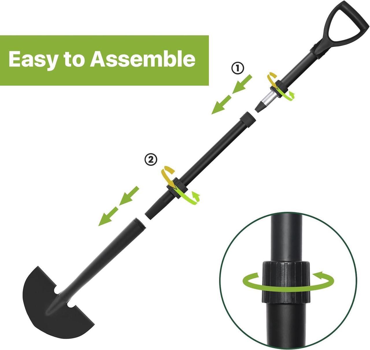 Alt view image 5 of 6 - Edger Lawn Tool, Manual Half Moon Edger for Garden Border, Hand Lawn Edging Tool with D-Grip, 41-inch Long Handle Lawn Edger for Grass, Sidewalk, Yard