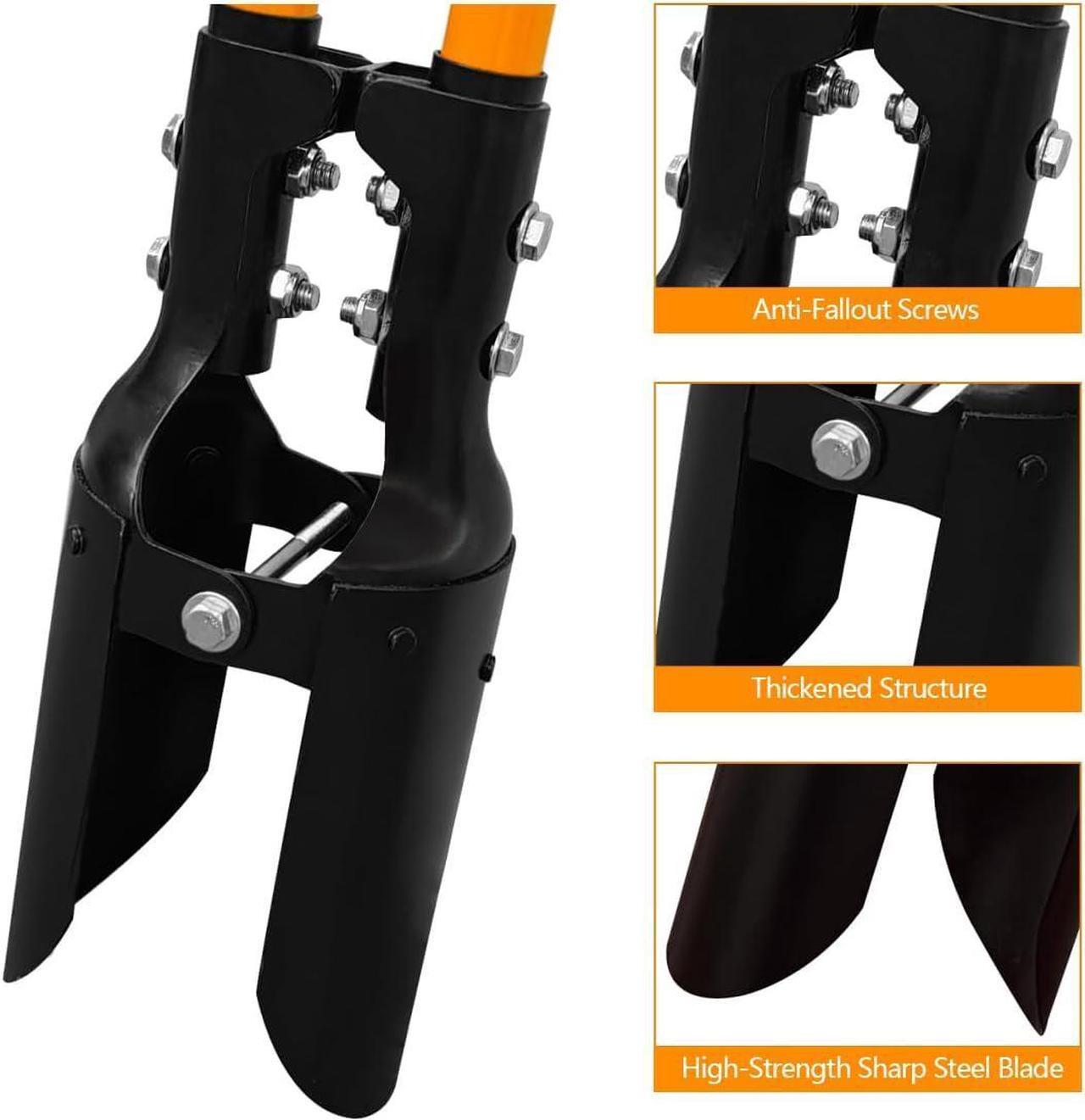 Alt view image 5 of 7 - Post Hole Digger Tool, Heavy Duty Post Hole Digger with Fiberglass Handle, 58 Inches