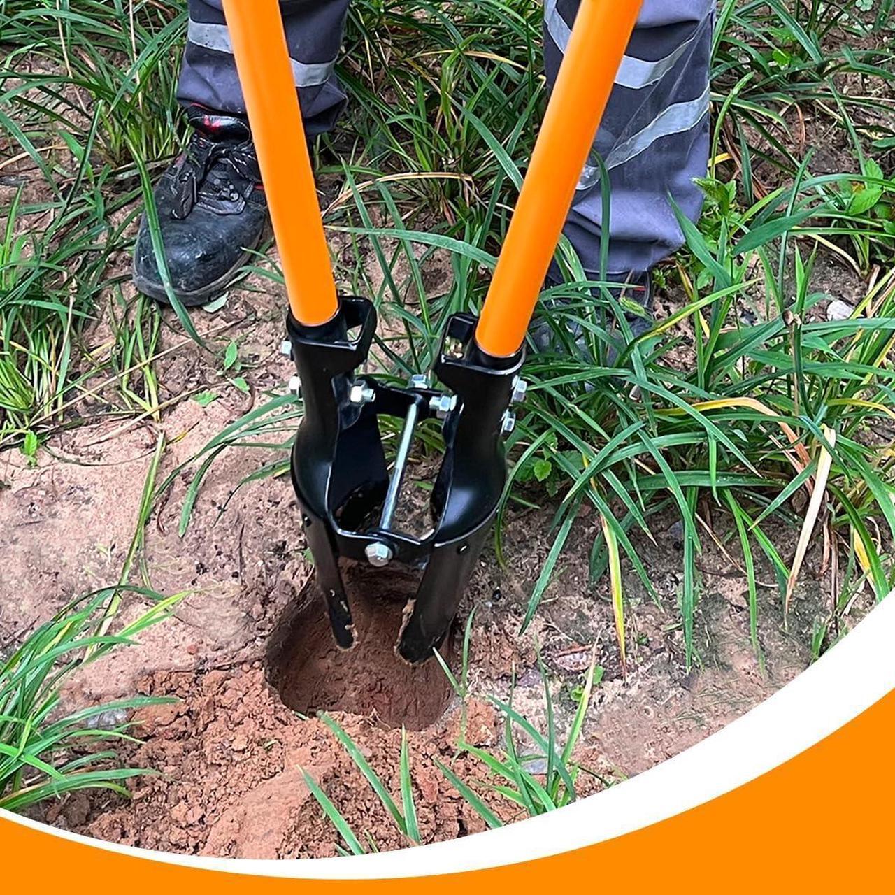 Alt view image 7 of 7 - Post Hole Digger Tool, Heavy Duty Post Hole Digger with Fiberglass Handle, 58 Inches