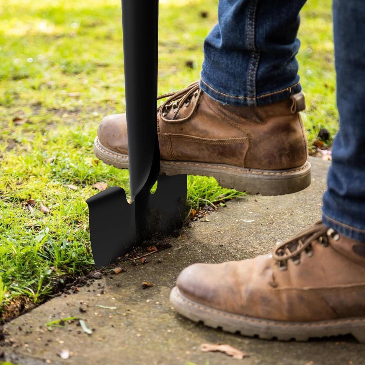 Alt view image 6 of 6 - Edger Lawn Tool, Manual Half Moon Edger for Garden Border, Hand Lawn Edging Tool with D-Grip, 41-inch Long Handle Lawn Edger for Grass, Sidewalk, Yard