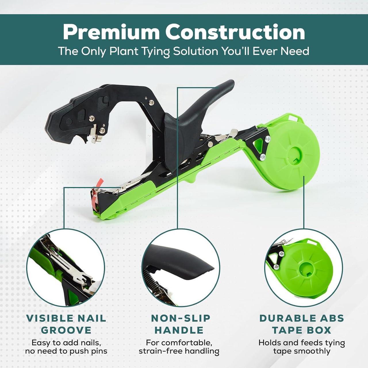 Alt view image 3 of 6 - Plant Tying Machine, Lightweight Plant Tape Tool for Quick Vine Tying, for Gardeners and Farmers,Plant Tie Tapener Gun with Tapes and Staples