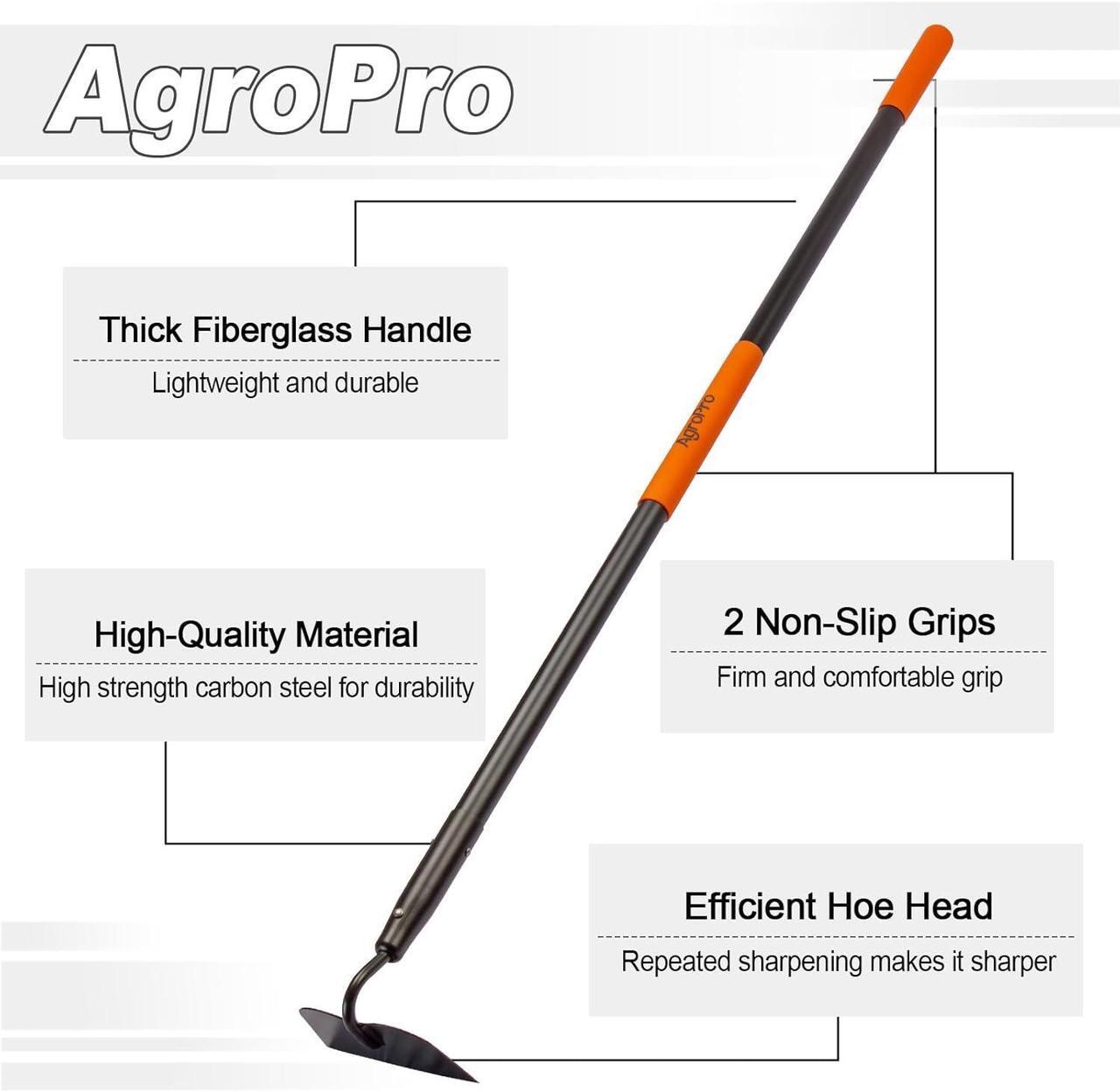 Alt view image 4 of 7 - Hoe Garden Tool, Heavy Duty Garden Hoe for Weeding, Metal Garden Hoe with Long Handle, 58 Inches