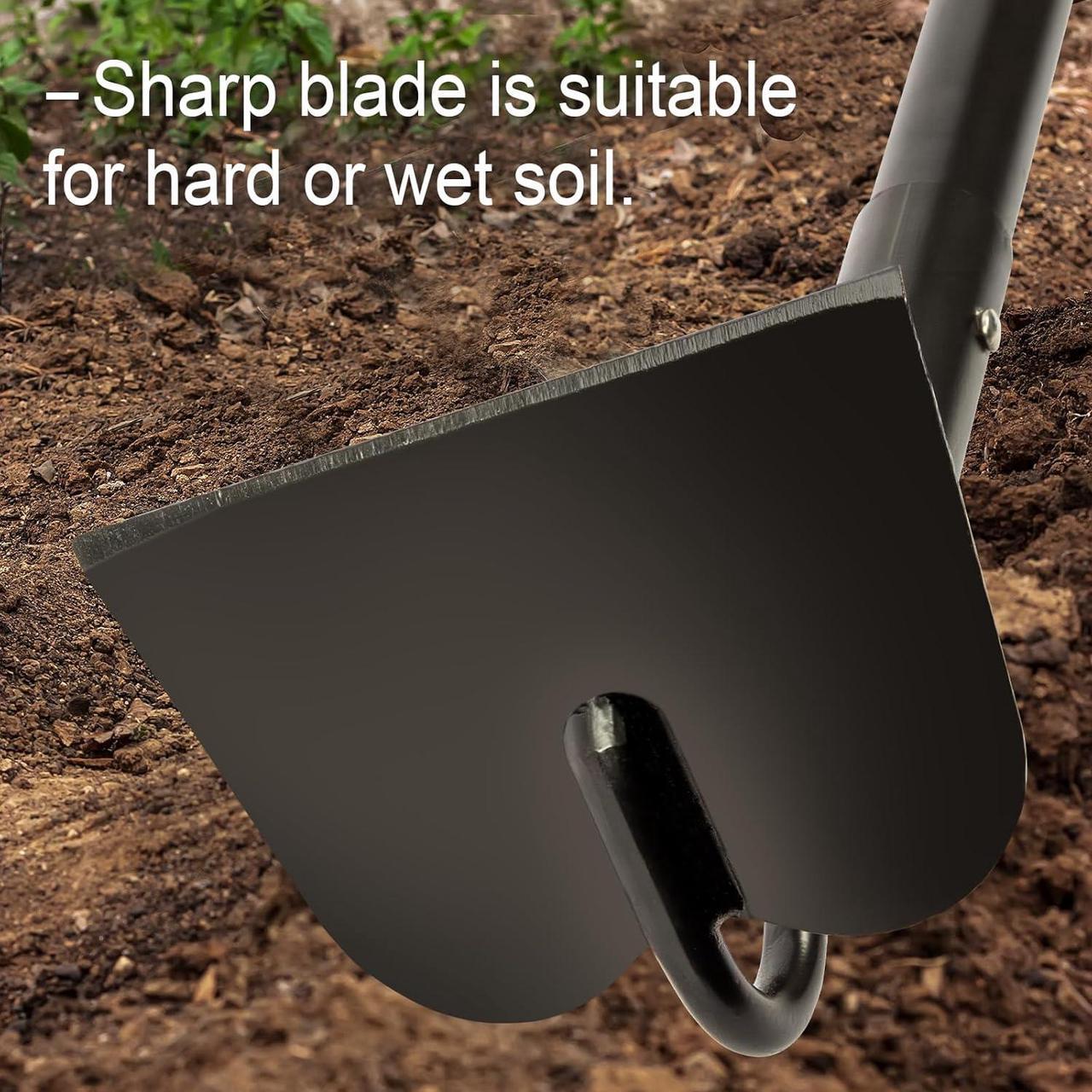 Alt view image 5 of 7 - Hoe Garden Tool, Heavy Duty Garden Hoe for Weeding, Metal Garden Hoe with Long Handle, 58 Inches