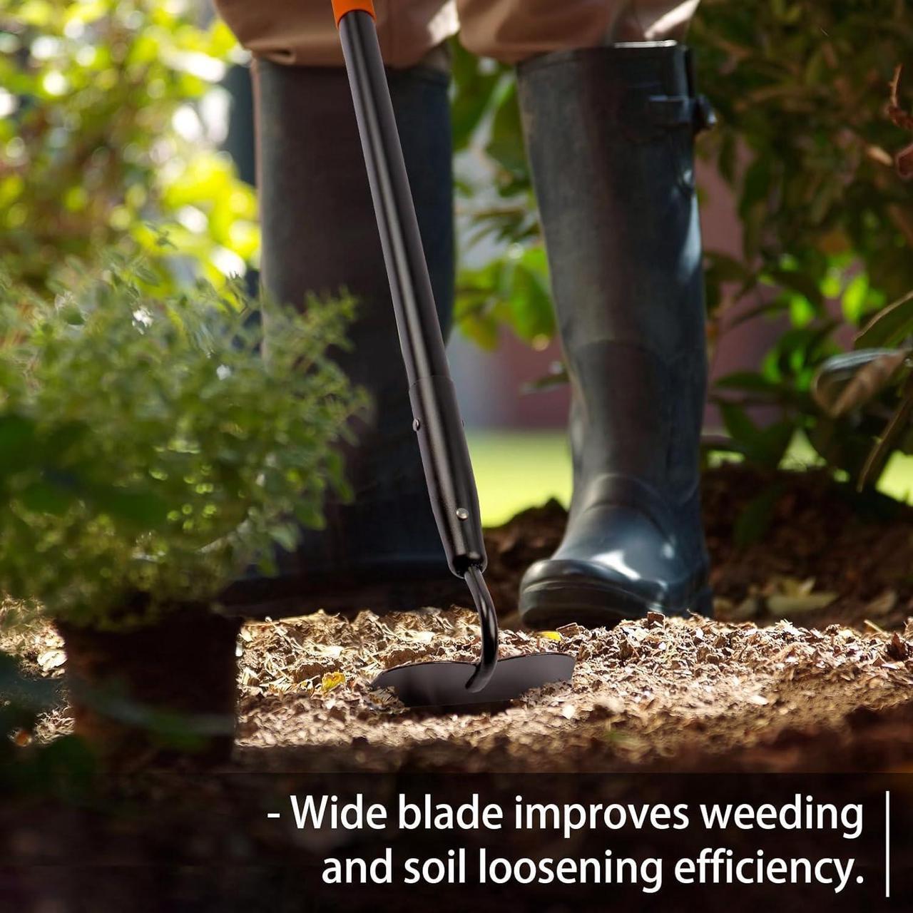 Alt view image 7 of 7 - Hoe Garden Tool, Heavy Duty Garden Hoe for Weeding, Metal Garden Hoe with Long Handle, 58 Inches