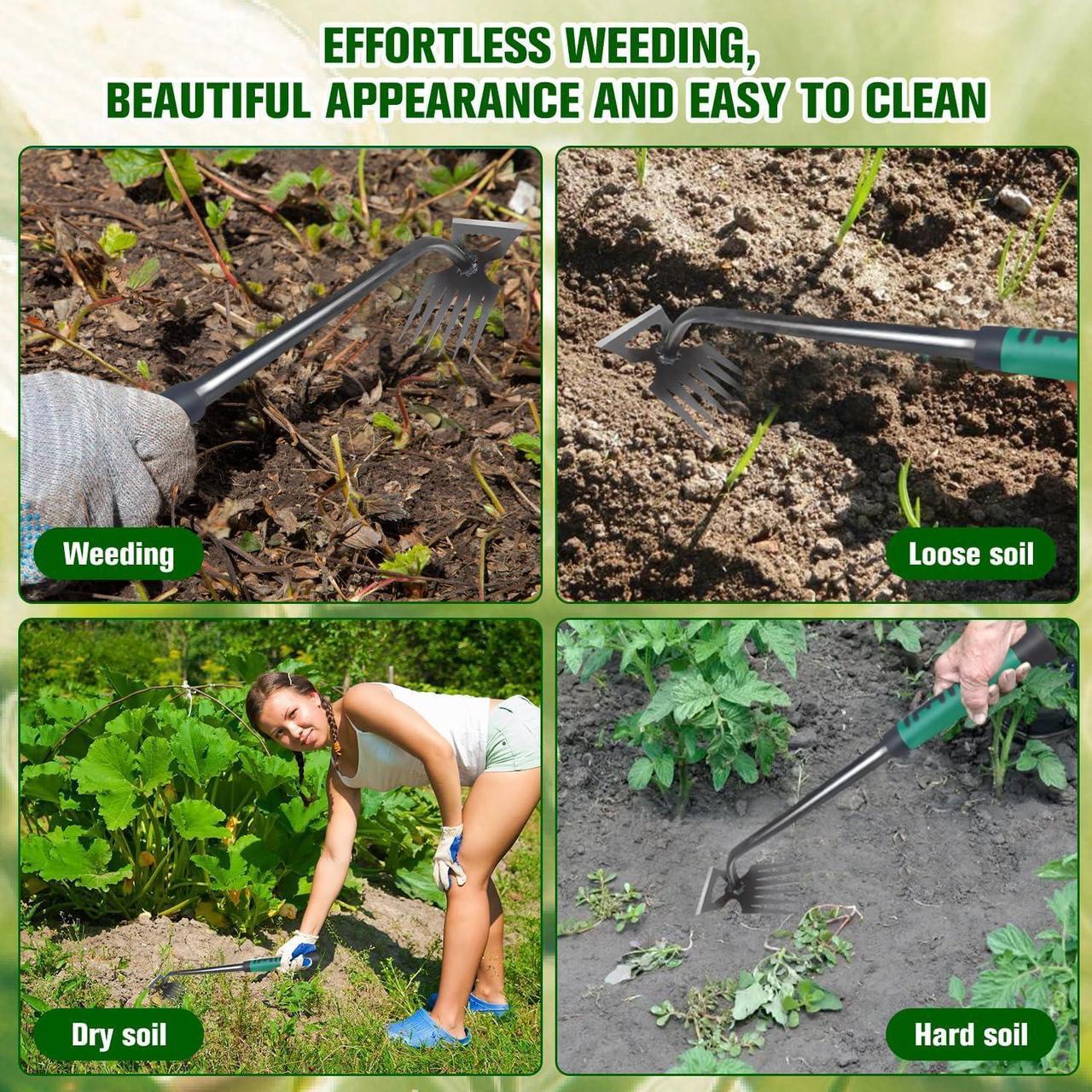 Alt view image 3 of 7 - Omaky Gardening Hand Weeder Tools,Garden Weed Puller Tool,New Weeding Artifact Uprooting Weeding Tool,Durable Manganese Steel Hand Weeder Tool,Manual Multifunctional Weeders Gardening Tools (6 Tines)