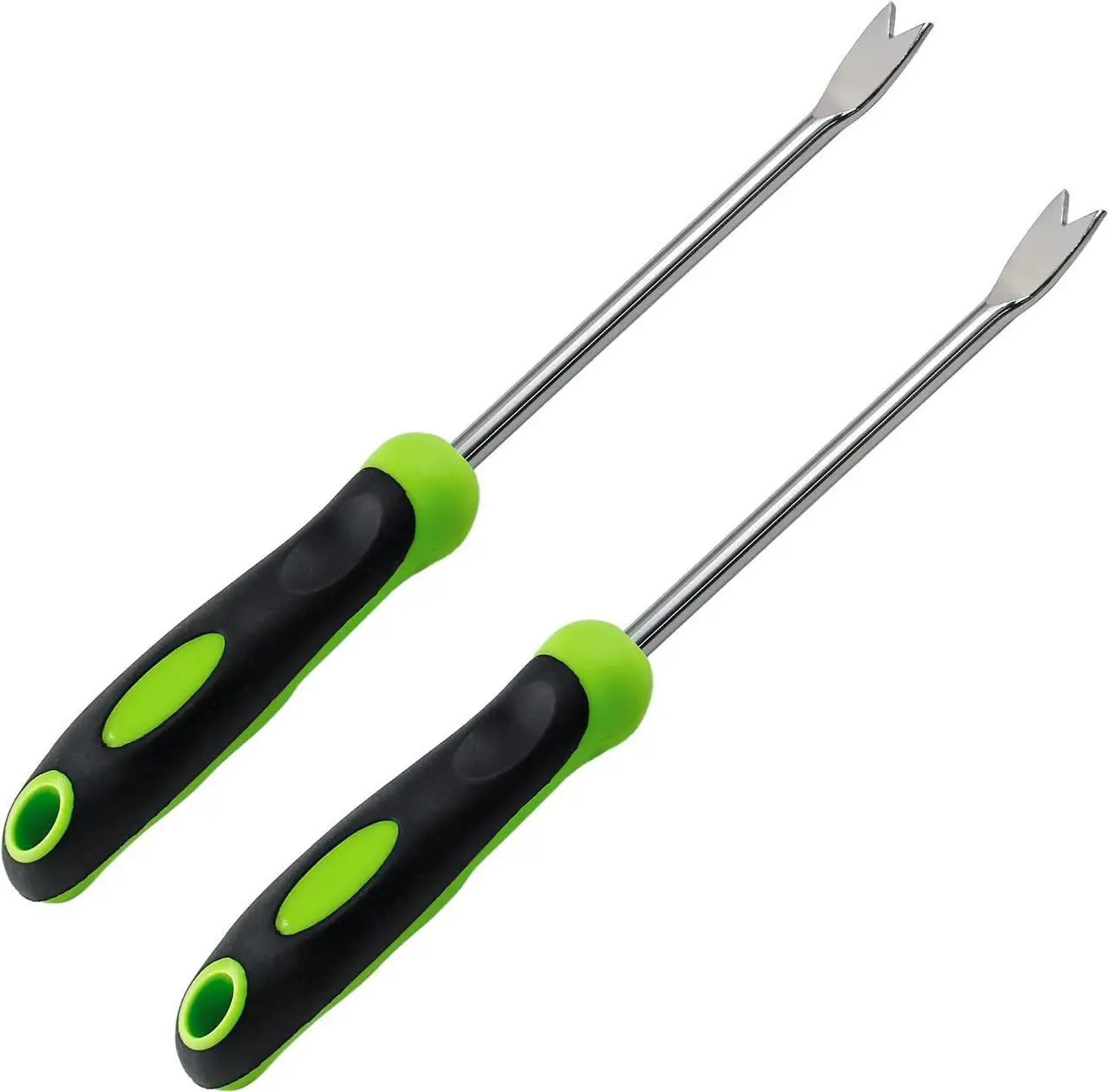Main image of 2 Pieces Hand Weed Puller Tool, Stainless Steel Pronged Garden Weed Remover Tool, Garden Weeder Tool for Lawn Farmland Transplant Gardening Plant Tool