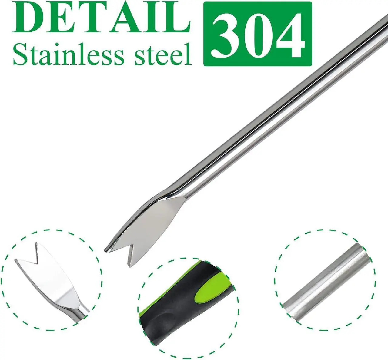 Alt view image 3 of 7 - 2 Pieces Hand Weed Puller Tool, Stainless Steel Pronged Garden Weed Remover Tool, Garden Weeder Tool for Lawn Farmland Transplant Gardening Plant Tool