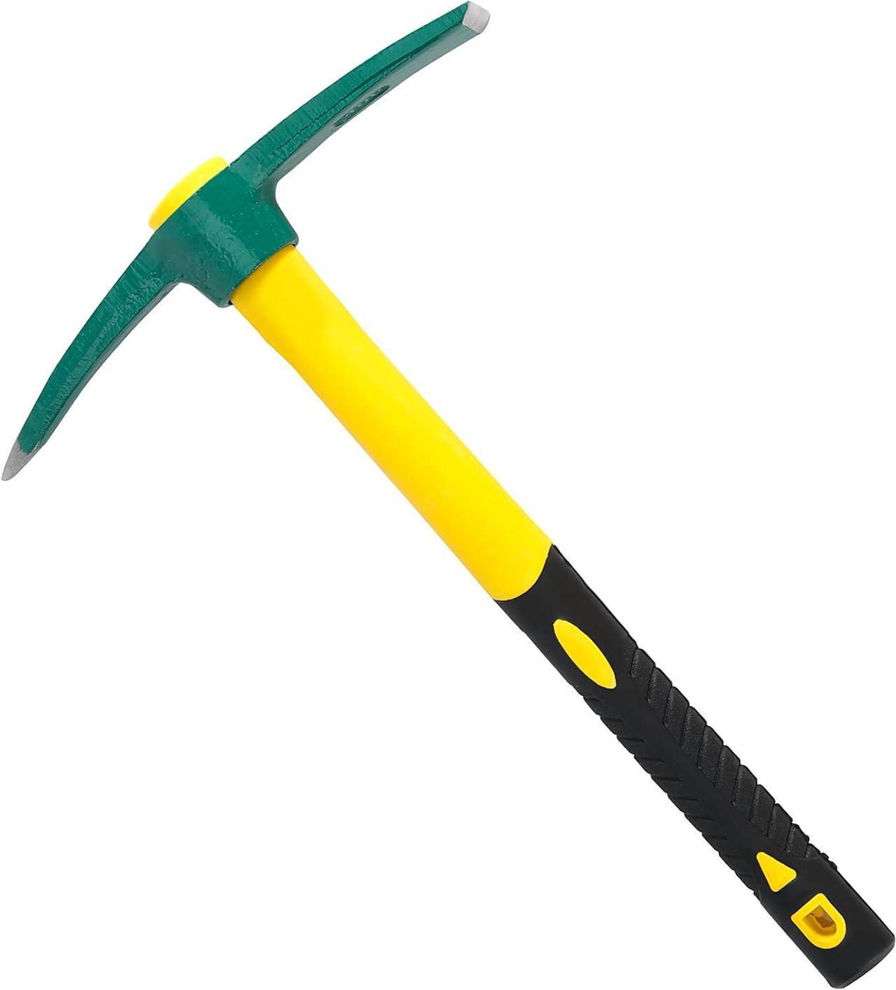 Main image of Pick Mattock Hoe Heavy Duty, Gardening Hand Pick with 15 Inch Shock Absorption Rubber Handle and Forged Head, Pick Axe Hand Tool for Digging Weeding Prospecting Camping