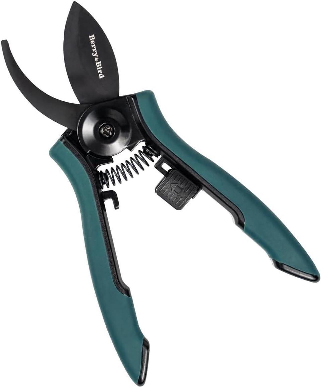 Main image of Berry&Bird Garden Clippers, Pruning Scissors with Stainless Steel Teflon Coating Blades and Handle, Plant Clippers Work 3 Times Easier with Spring, Garden Shears for Trimming Rose, Small Stem, Bonsai