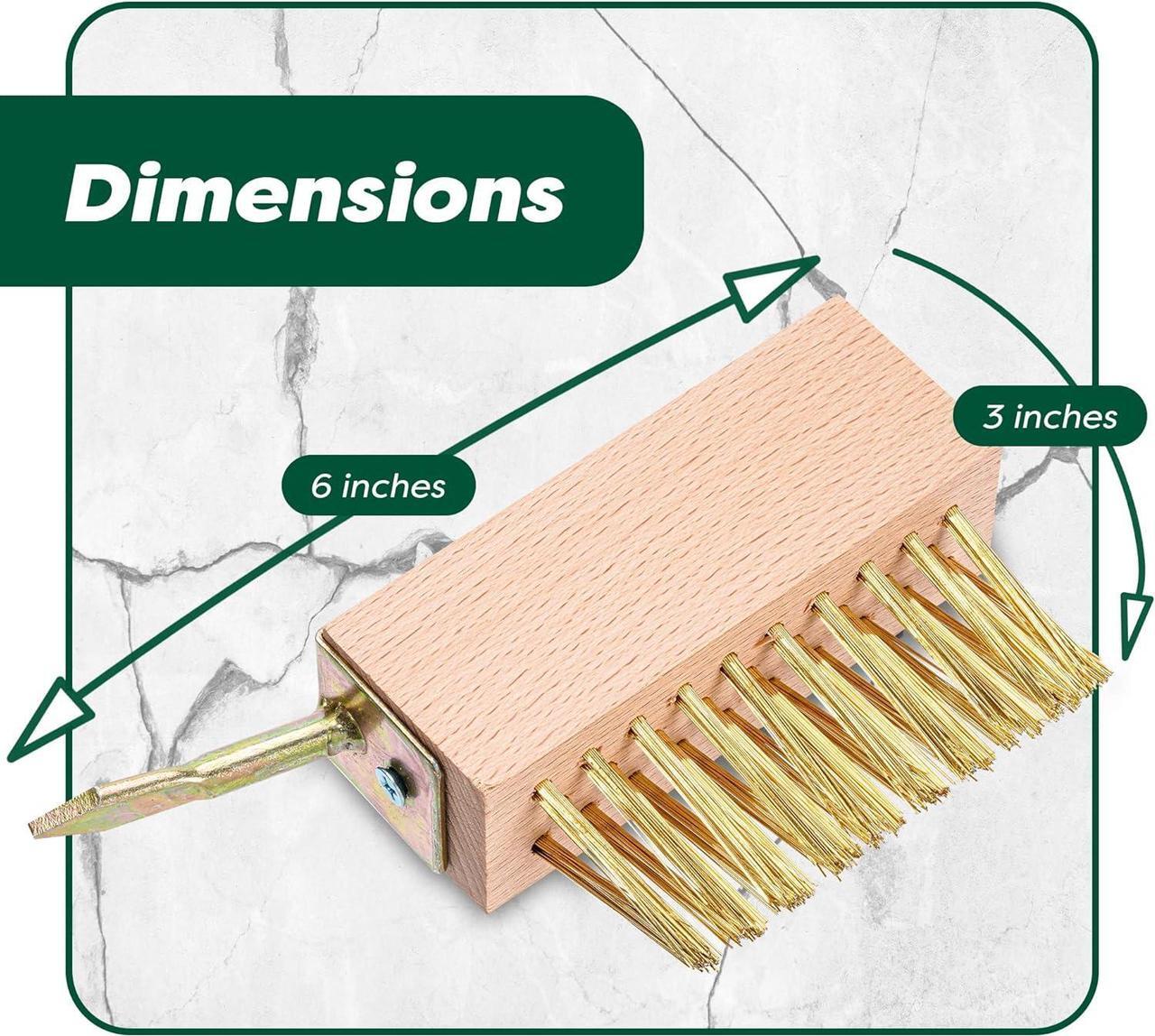 Alt view image 5 of 7 - SCRUBIT Moss & Weed Remover Wired Grout Cleaner Brush, Great for Cleaning Decks, Pavers, Patios & Walkways Weed Scraper & Wire Brush Set, Combo w/2 Brush Heads & Scraping Hook - Grout Remover Tool