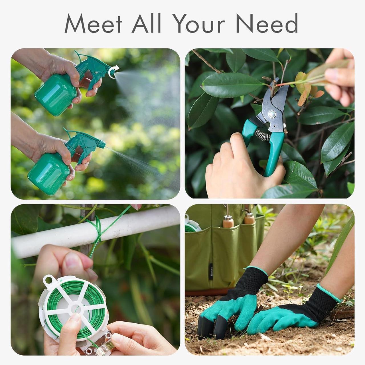 Alt view image 6 of 7 - INNO STAGE 10 Piece Gardening Hand Tools Set with Garden Storage Tote Bag and Seat-Best Garden Tools Kit Organizer Valentine's Day Gifts