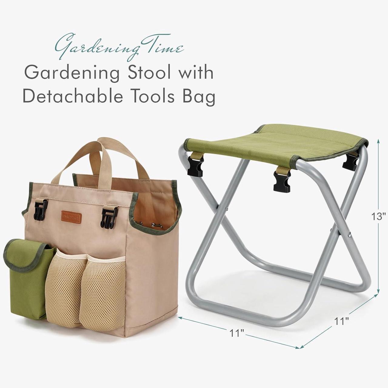 Alt view image 7 of 7 - INNO STAGE 10 Piece Gardening Hand Tools Set with Garden Storage Tote Bag and Seat-Best Garden Tools Kit Organizer Valentine's Day Gifts