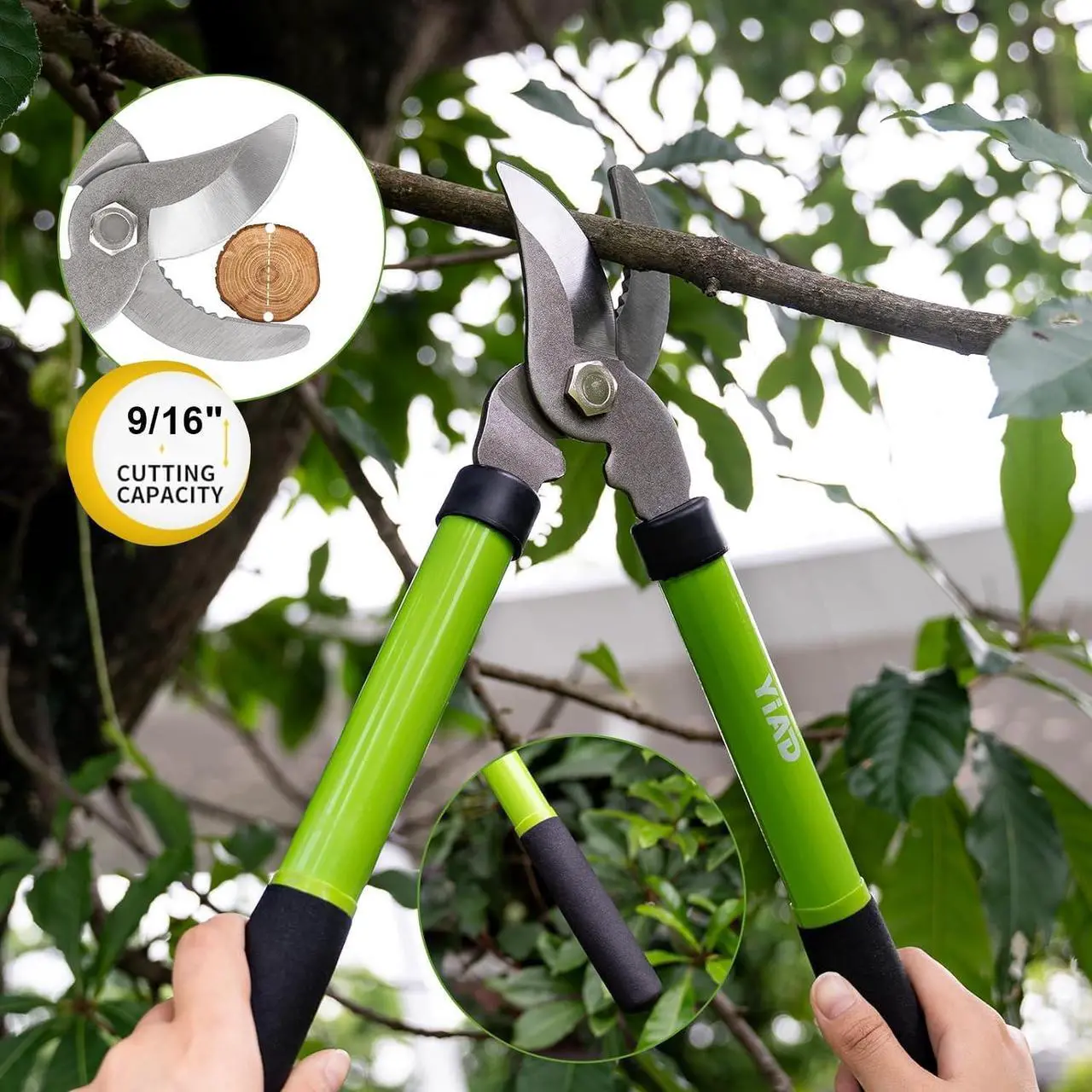 Alt view image 4 of 7 - Loppers for Tree Trimming, Heavy Duty Branch Cutter Pruning Shears Set, Labor Saving and Durable Garden Clippers, Pruning Shears for Gardening Plants, Flowers and Tree Trimmer