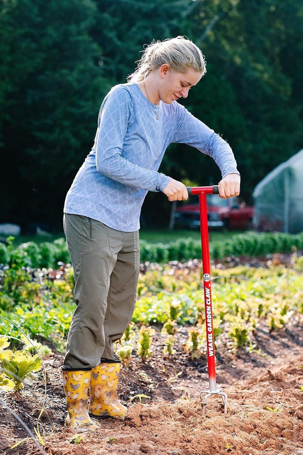 Alt view image 3 of 4 - Garden Weasel Garden Claw - Long Handle | Cultivate, Loosen, Aerate, Weed | Gardening Hand Tiller, Twist Weeding Tool, Digging Fork, Cultivator, Soil Loosener | 91316