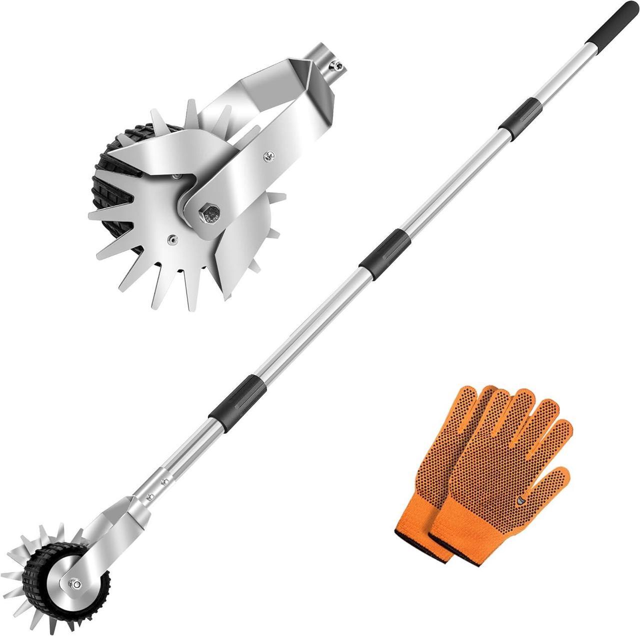 Main image of Wheel Rotary Edger Lawn Tool, Manual Grass Edger Trimmer with Adjustable 31.5-60 Inch Stainless Steel Handle, Weed Edger for Sidewalks, Driveways, Garden, Yard, Landscaping, Ergonomic