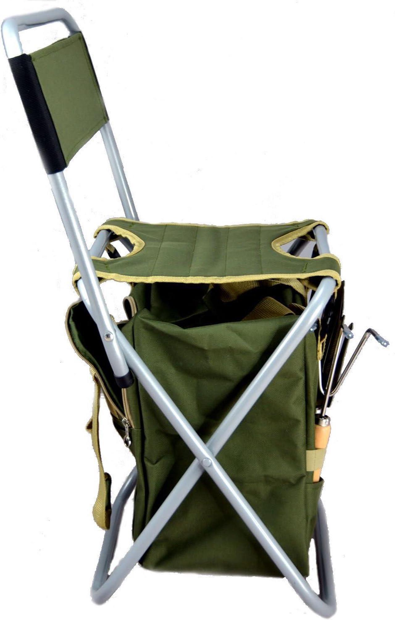 Alt view image 4 of 7 - 10-Piece Gardening Tool Set with Zippered Detachable Tote and Folding Stool Seat with Backrest