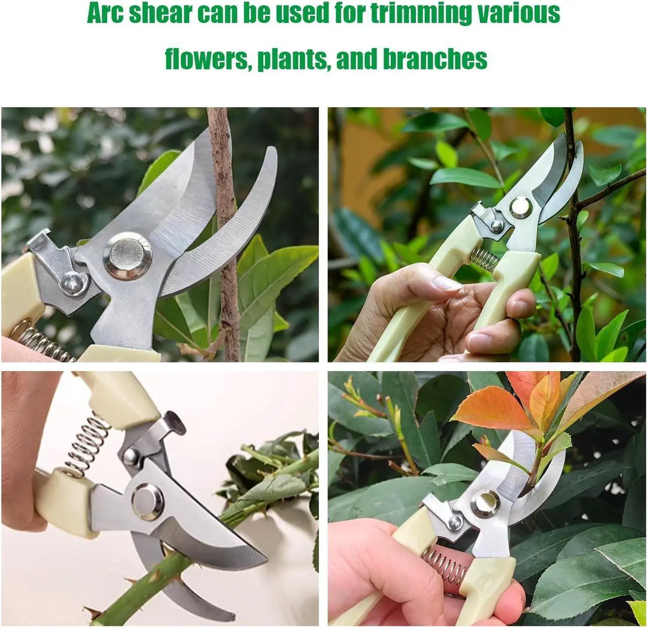 Alt view image 5 of 6 - 4-Pack Garden Shears, Lightweight Pruning Shears Short Floral Scissors Gardening Tools for Trimming, Deadheading, Plant Care