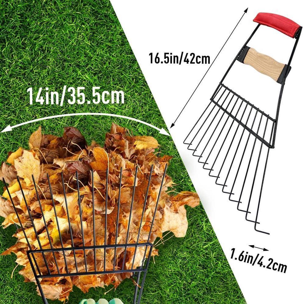 Alt view image 3 of 7 - Colwelt Steel Leaf Scoops and Claws, Rugged Steel Leaf Scoop for Lawn and Garden Cleanup, Large Sized Leaf Grabber for Larger Pickup Capabilities(Steel, not Plastic)