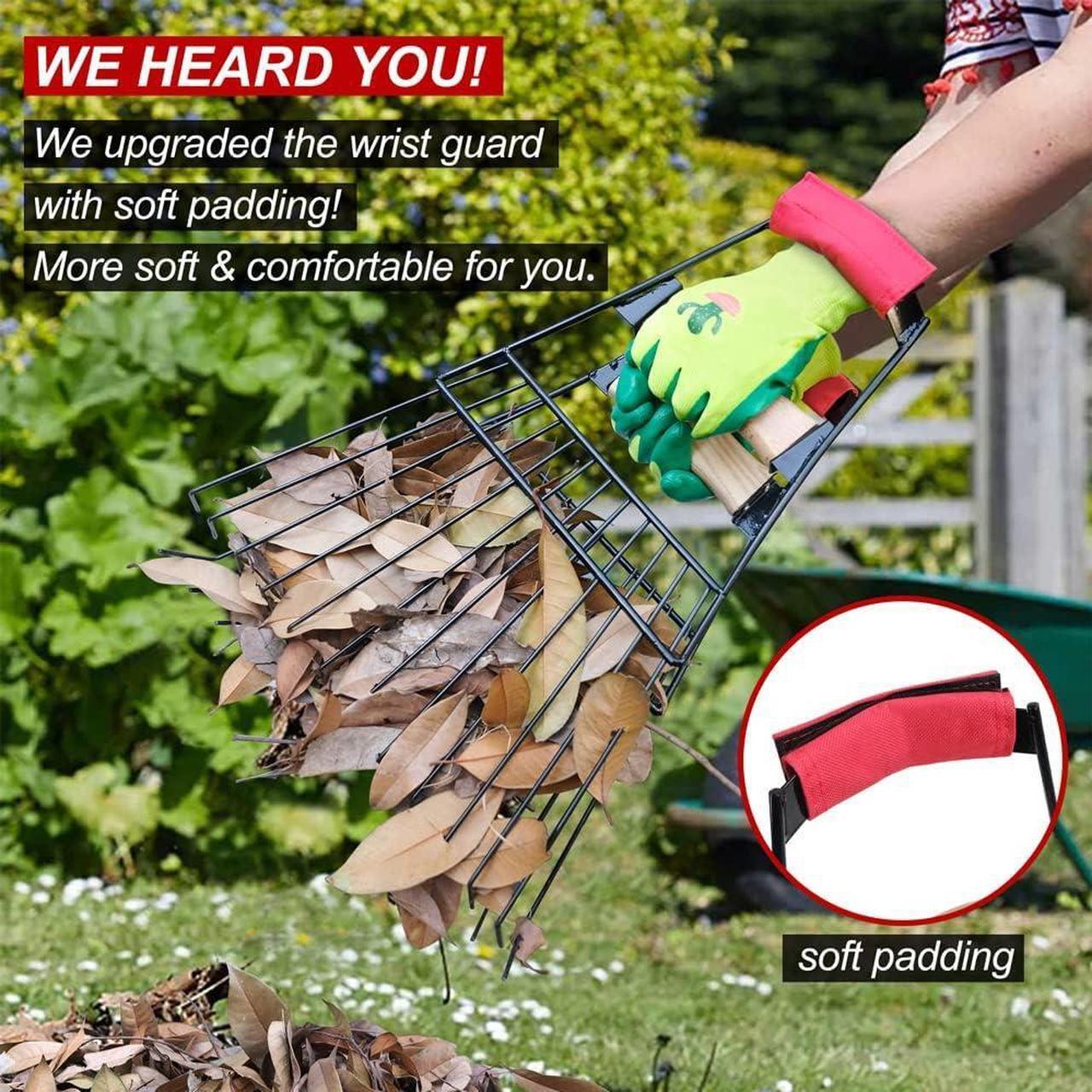 Alt view image 4 of 7 - Colwelt Steel Leaf Scoops and Claws, Rugged Steel Leaf Scoop for Lawn and Garden Cleanup, Large Sized Leaf Grabber for Larger Pickup Capabilities(Steel, not Plastic)