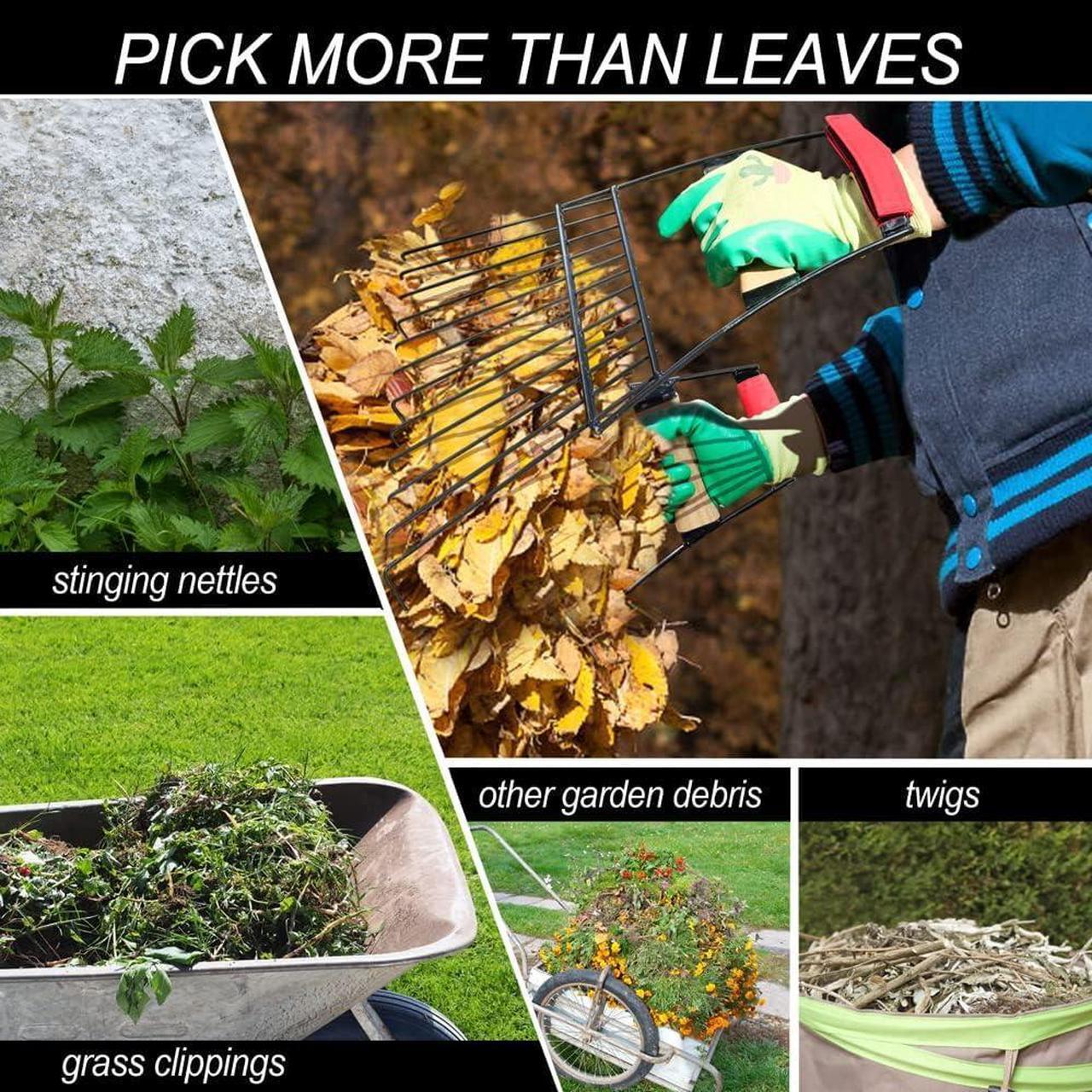 Alt view image 7 of 7 - Colwelt Steel Leaf Scoops and Claws, Rugged Steel Leaf Scoop for Lawn and Garden Cleanup, Large Sized Leaf Grabber for Larger Pickup Capabilities(Steel, not Plastic)
