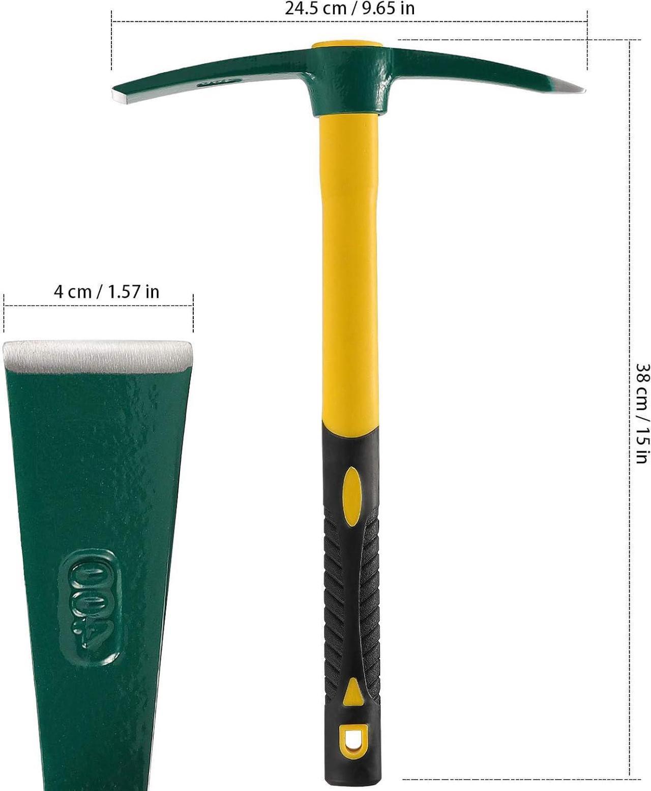 Alt view image 2 of 7 - KEILEOHO 15 Inches Pick Mattock Hoe, Forged Weeding Garden Pick Axe with Rubber Handle, Weeding Mattock Hoe for Gardening, Loosening Soil, Camping, Planting Vegetables and Fruits