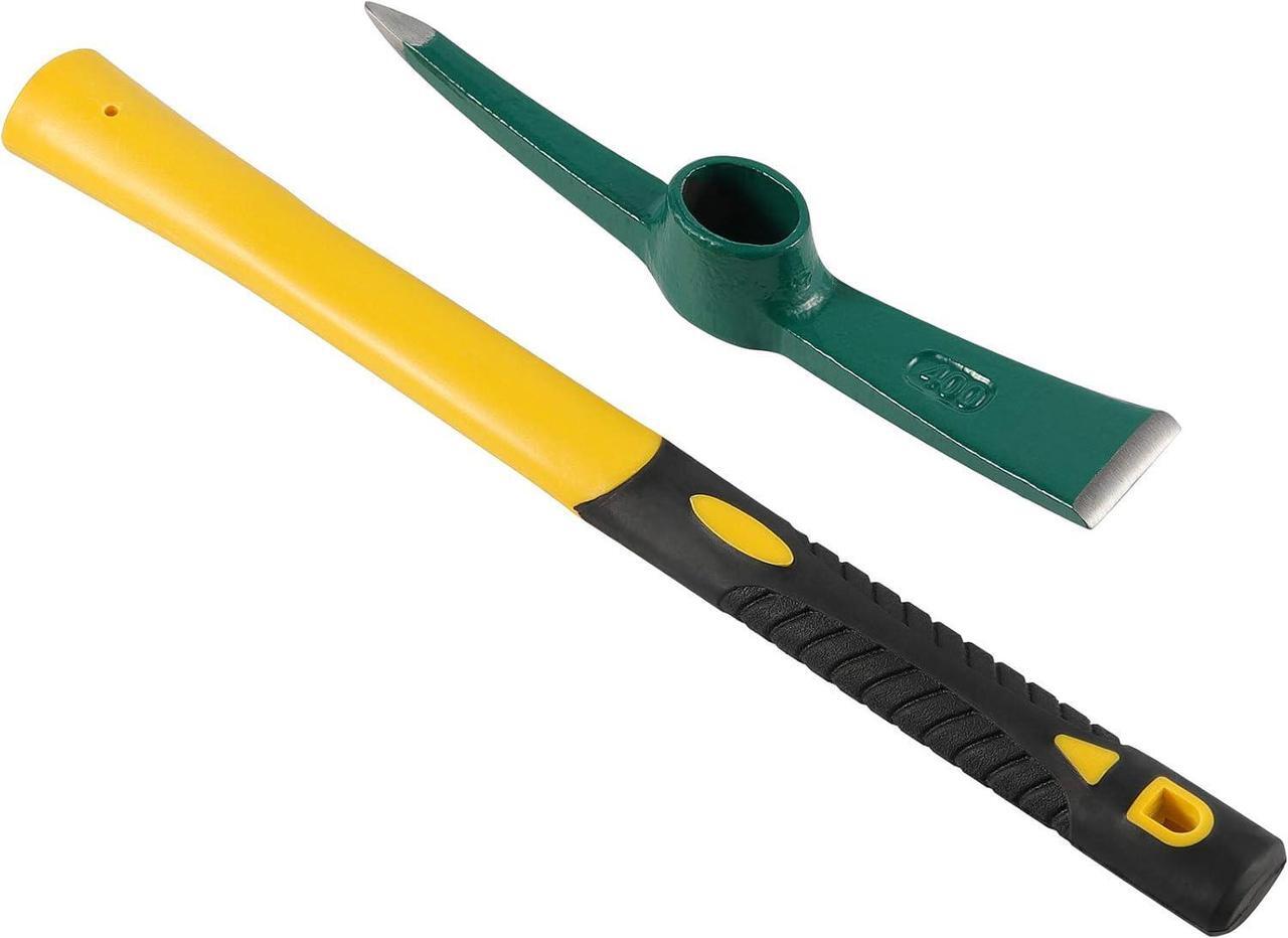 Alt view image 3 of 7 - KEILEOHO 15 Inches Pick Mattock Hoe, Forged Weeding Garden Pick Axe with Rubber Handle, Weeding Mattock Hoe for Gardening, Loosening Soil, Camping, Planting Vegetables and Fruits