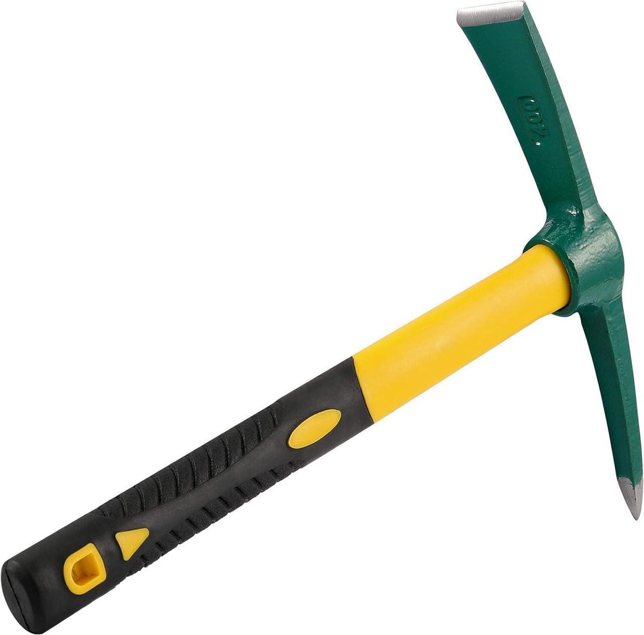 Alt view image 4 of 7 - KEILEOHO 15 Inches Pick Mattock Hoe, Forged Weeding Garden Pick Axe with Rubber Handle, Weeding Mattock Hoe for Gardening, Loosening Soil, Camping, Planting Vegetables and Fruits