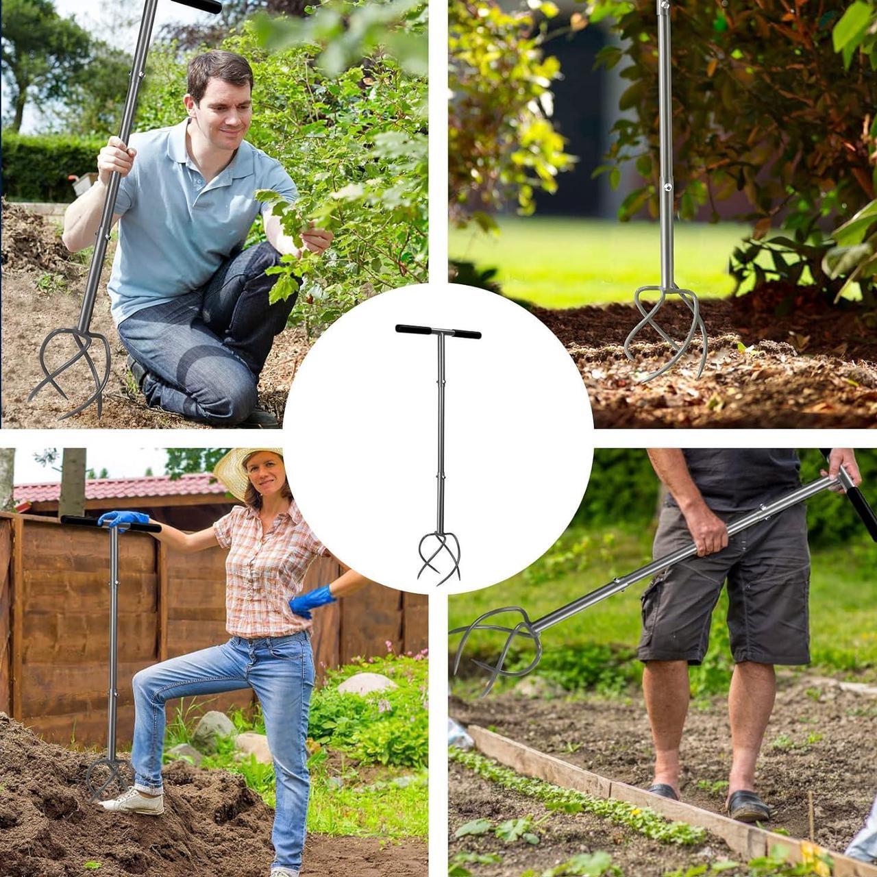 Alt view image 7 of 7 - Walensee Upgrade Twist Tiller Manual Hand Tiller Garden Claw Cultivator with a Removable Big Claw, Garden Claw Tool Long Handle Steel Tiller Lawn Aerator Soli Lossener for Gardening Bed and Plant Box